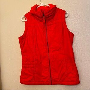 Columbia red Shining Light Fleece Lined full Zip puffer vest mock neck M